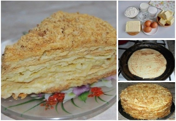 Наполеон на сковороде пошагово с фото Наполеон на сковороде пошагово с фото